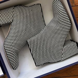 Stuart Weitzman Waco Checkered Block Heel Bootie Women’s 9 w/Box